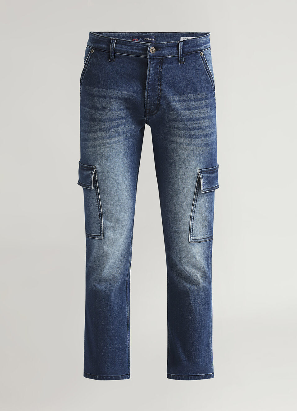 Men Straight Mid Rise Dark Blue Gymindigo Cargo, , large image number 5