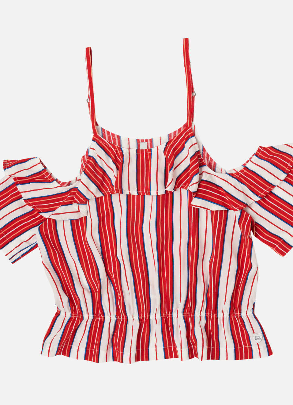 Cherry Striper Top With Cold Shoulder Sleeves, , large image number 0