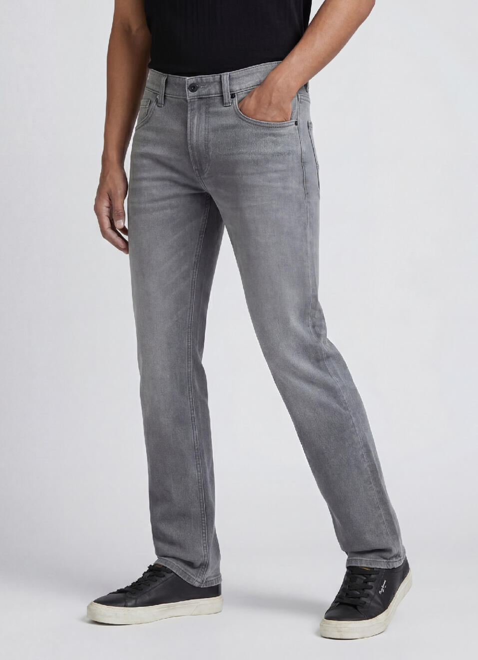 Holborne Grey Holborne Mid Rise Straight Jeans, , large image number 0