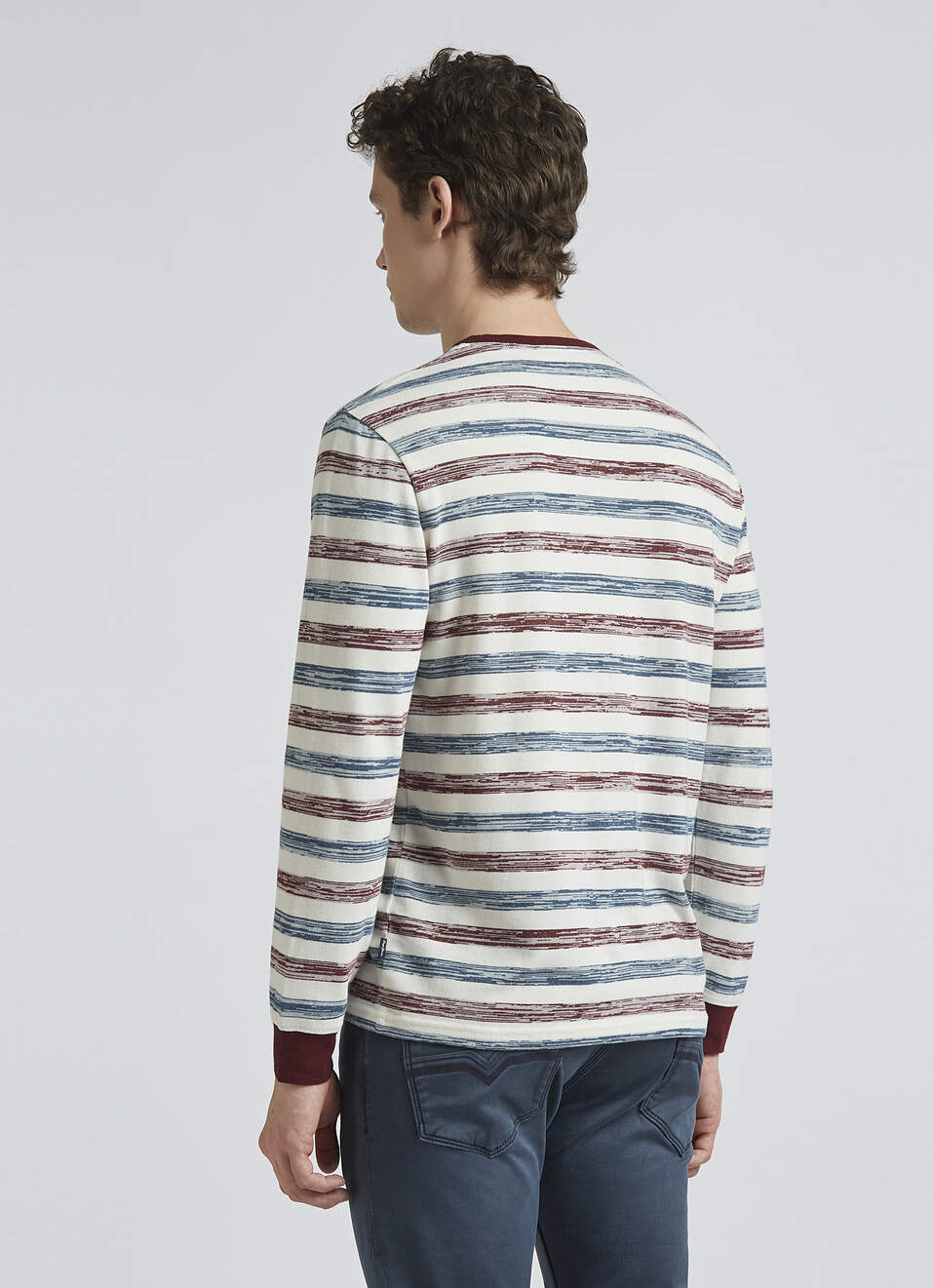 Burgundy Stripes Full Sleeve T-shirt, , large image number 2