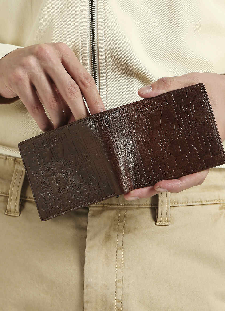 Brown Embossed Wallet, , large image number 3