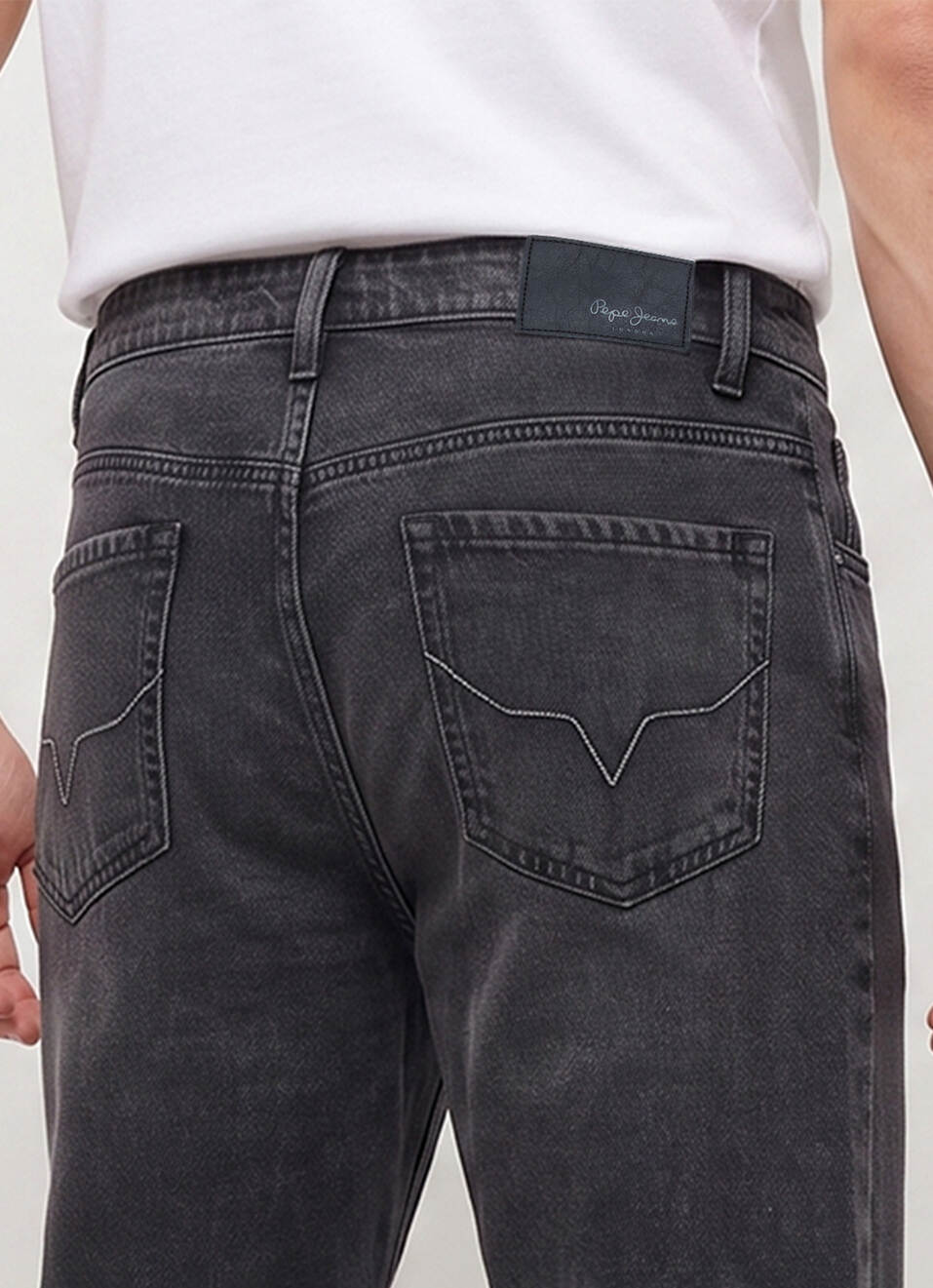 Men Grey Straight Fit Mid Rise Jeans, , large image number 5