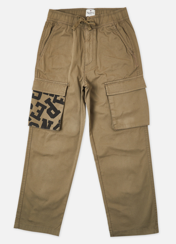 Boys Olive Elasticated Cargos