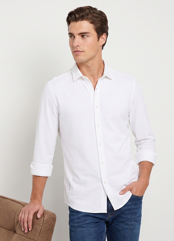 Men White Solid Shirt