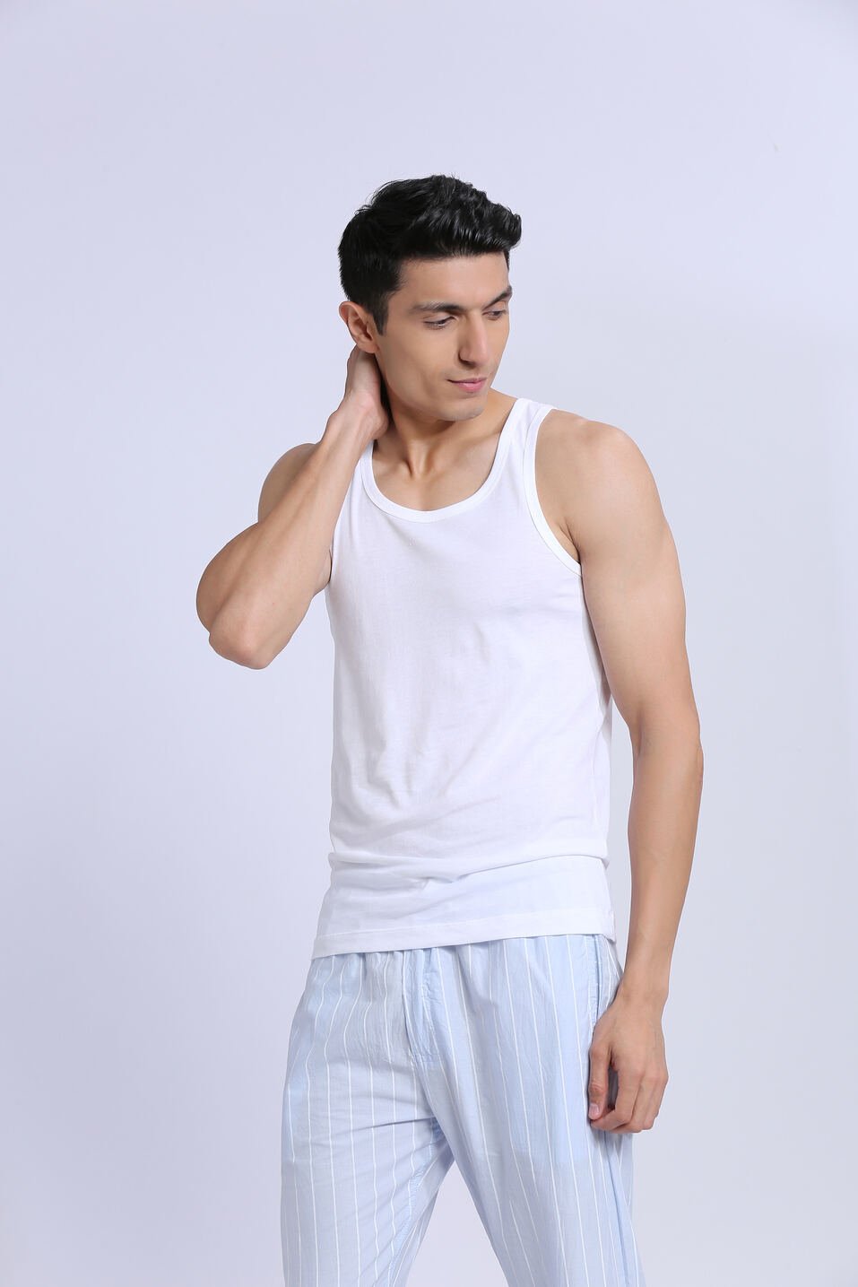 Pack Of 2 Solid White Stretch Vest, , large image number 0