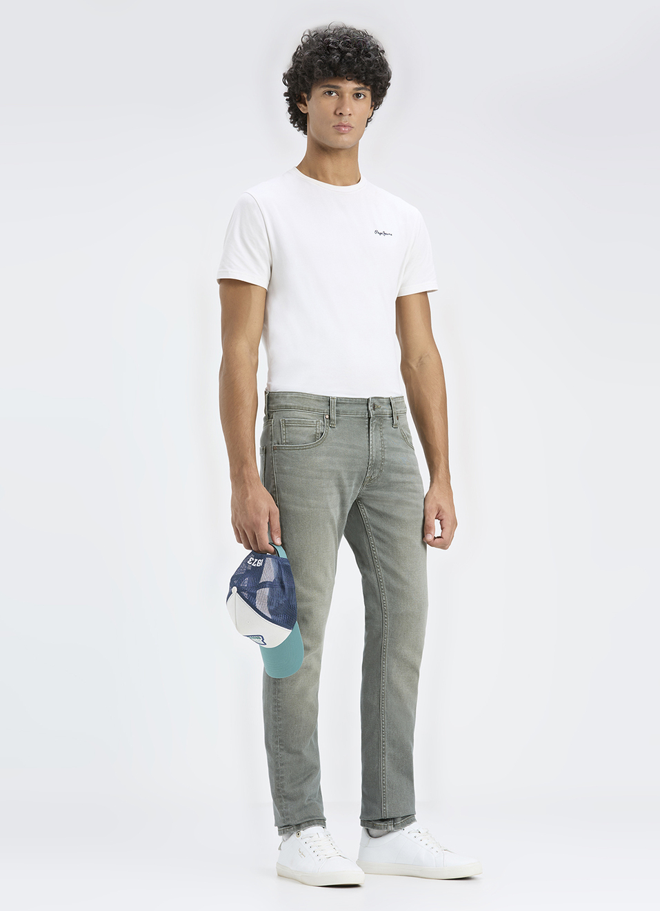 Men Grey Mid Rise Slim Fit Stretchable Jeans, , large image number 1