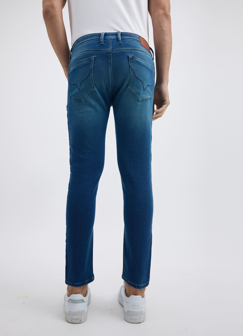 Men Green Blue Skinny Fit Mid Rise Jogger Like Jeans, , large image number 2