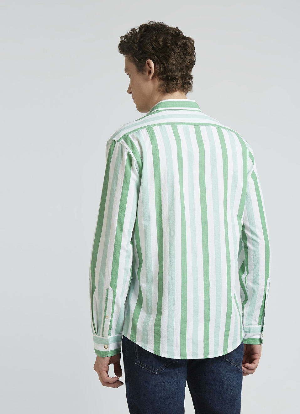 Green Stripes Full Sleeve Shirt, , large image number 2