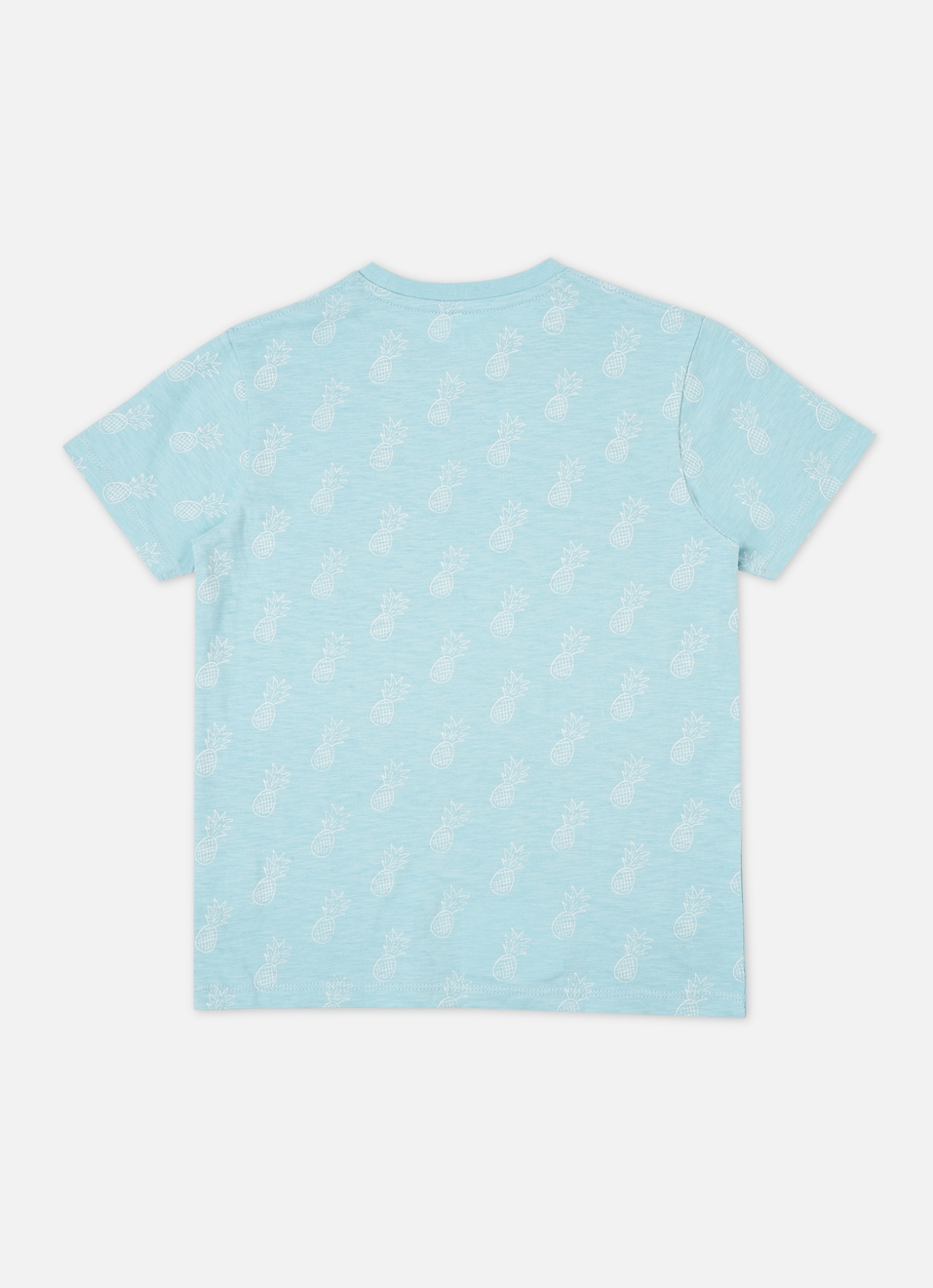 Boys Sea Blue Allover Print Short Sleeve T-shirt, , large image number 1