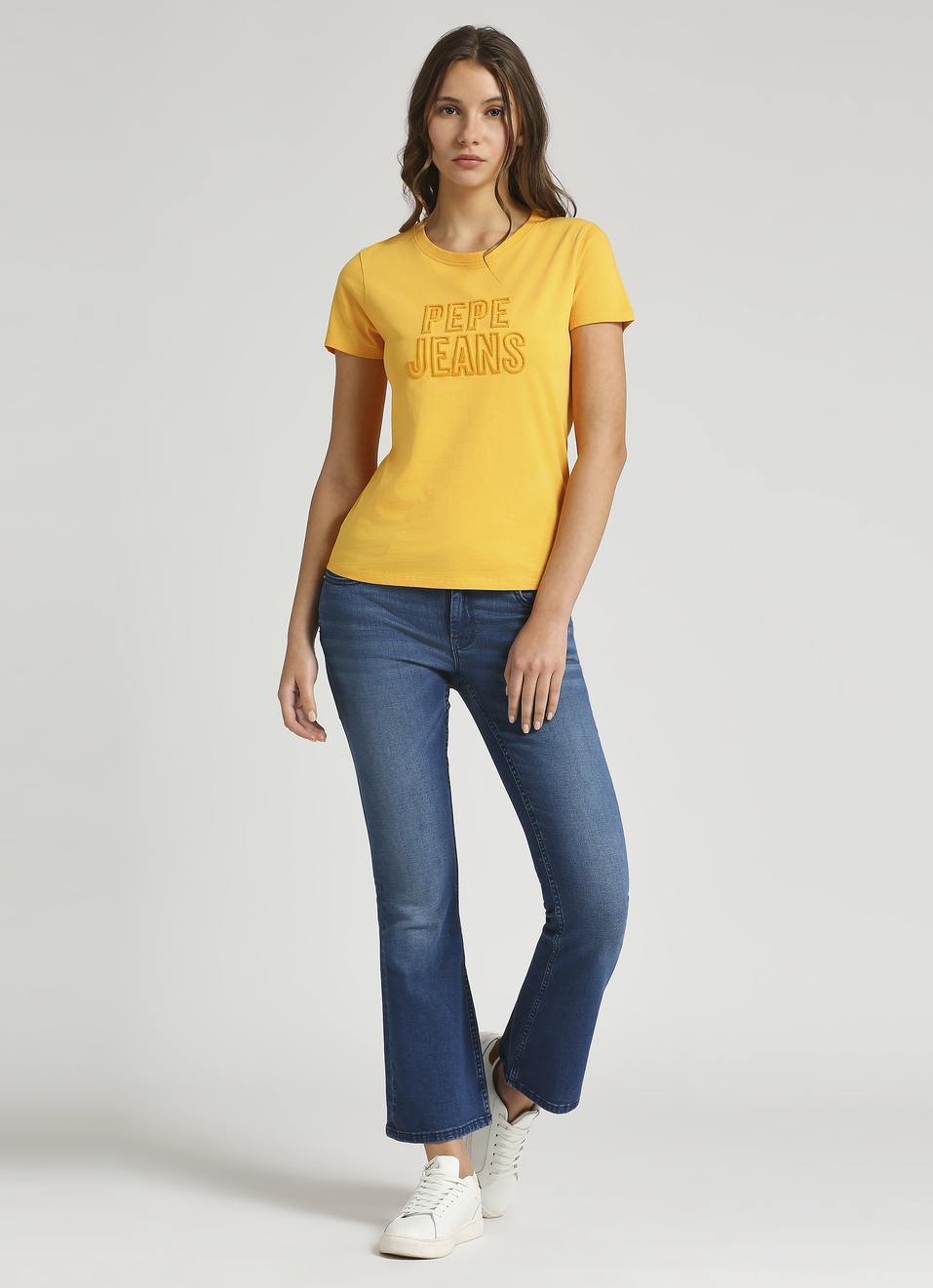Yellow Spike Embroidery Short Sleeve T-shirt, , large image number 5