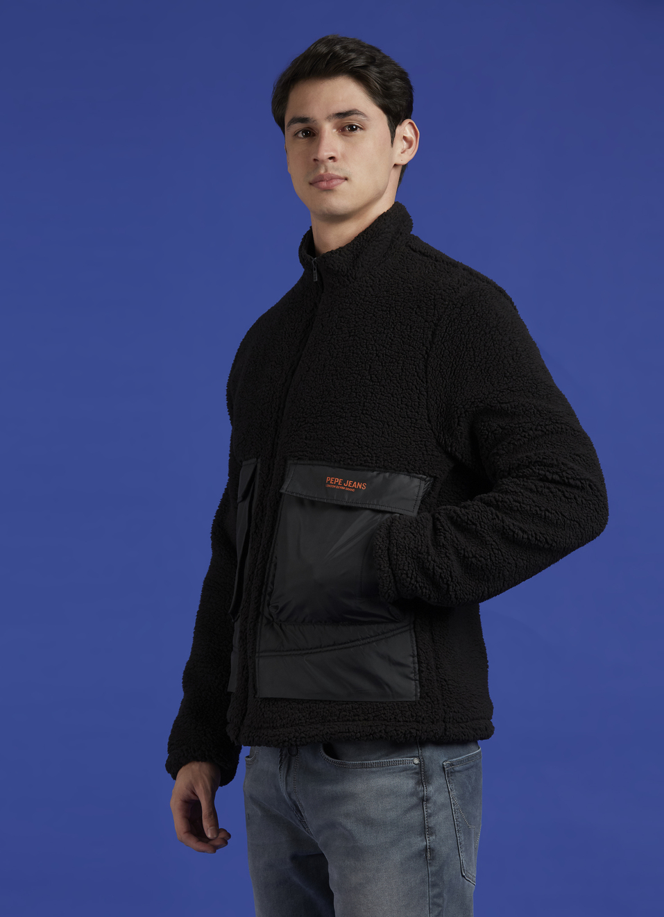 Black High Neck Full Sleeve Jacket, , large image number 3