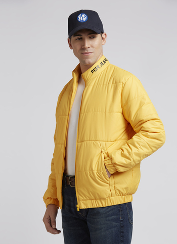 Yellow Full Sleeve Puffer Jacket