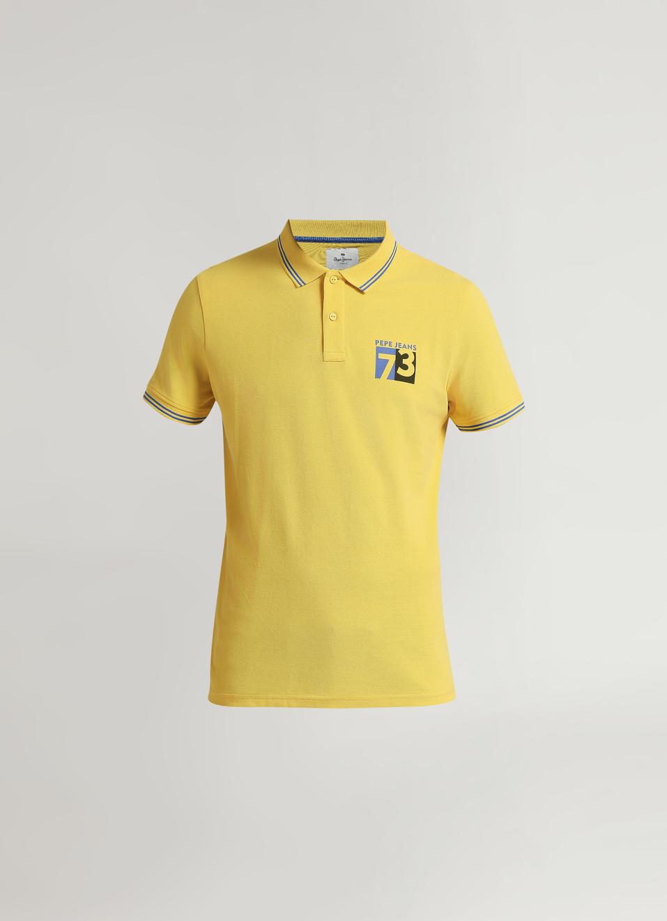 Gold Flock Print Contrast Tipping Detail Polo, , large image number 6