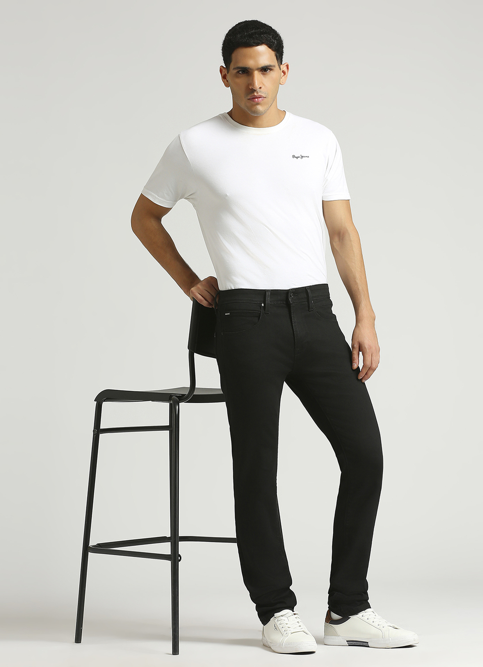 Vapour Black Mid Waist Powerflex Jeans, , large image number 1