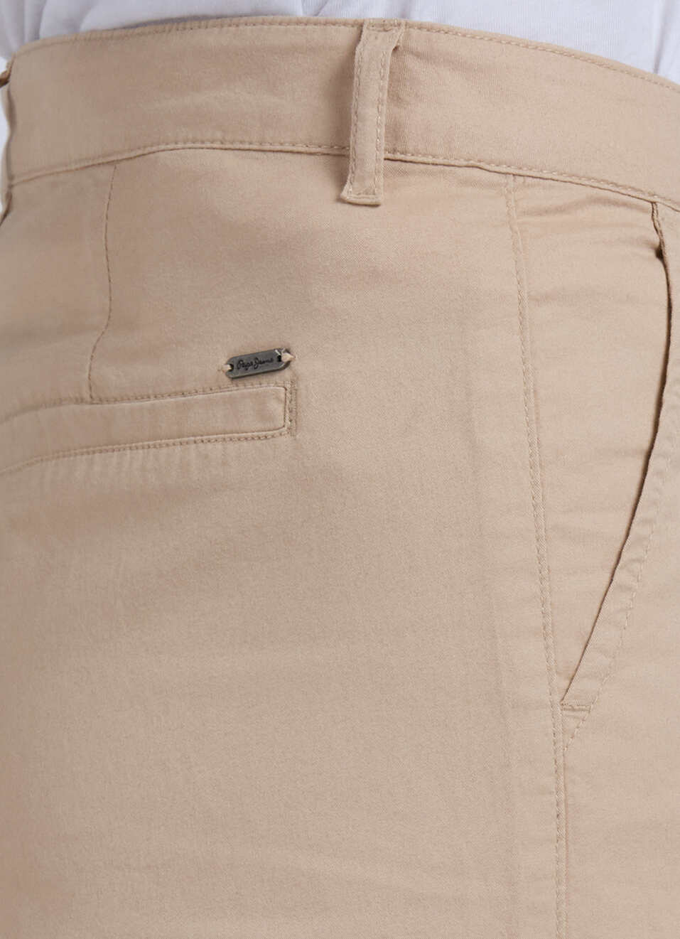 Beige Mid Waist Carrot Fit Trousers, , large image number 4