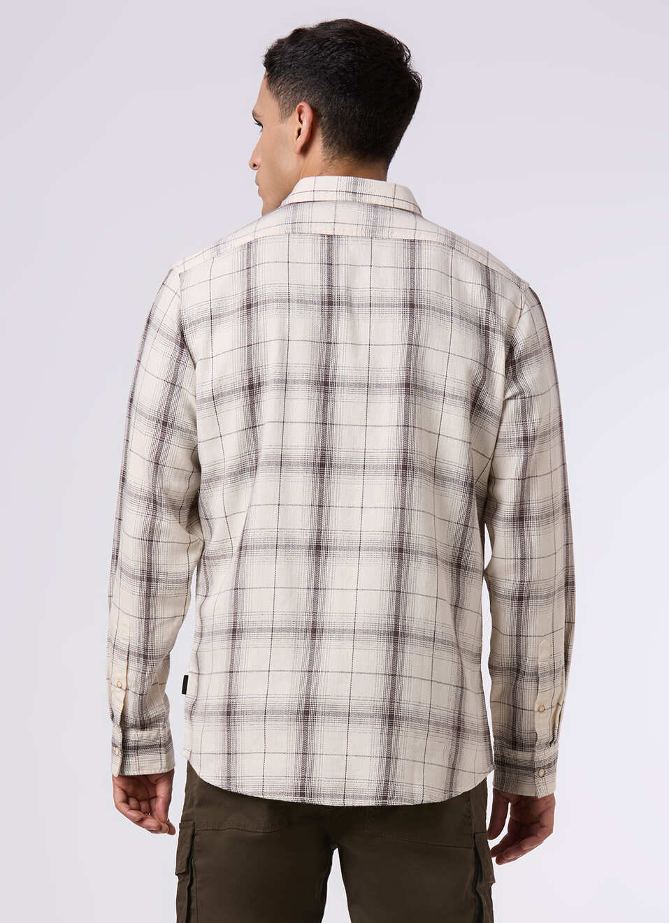 Men Off White Checked Regular Fit Shirt, , large image number 2