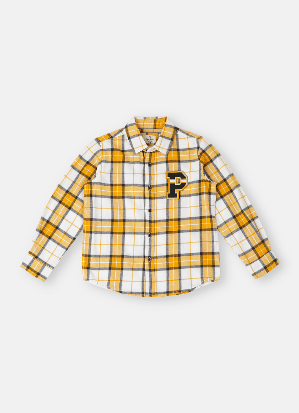 Boys Yellow Checks Long Sleeve Shirt, , large image number 0