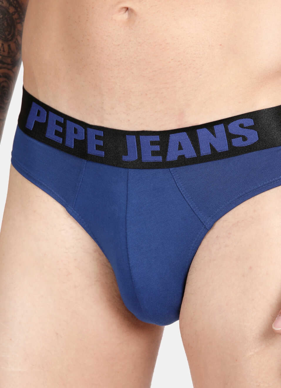 Dark Blue Solid Briefs, , large image number 5