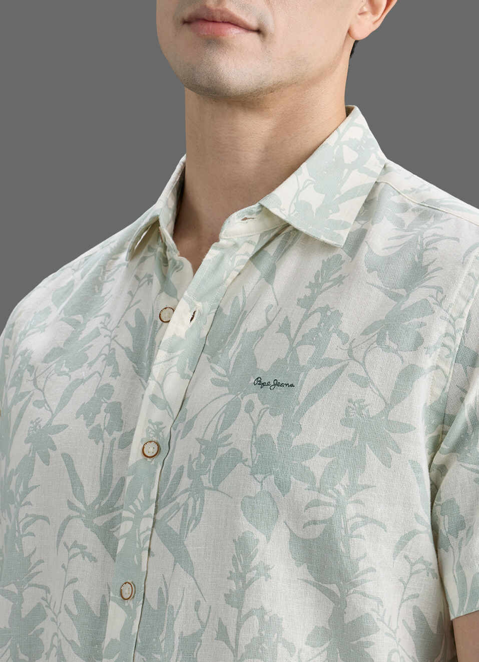 Men Green Printed Short Sleeve Shirt, , large image number 1