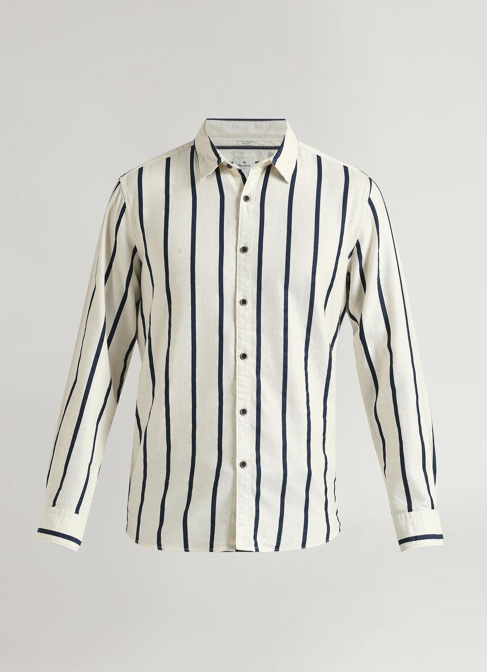 White Narrow Stripes Long Sleeve Shirt, , large image number 6