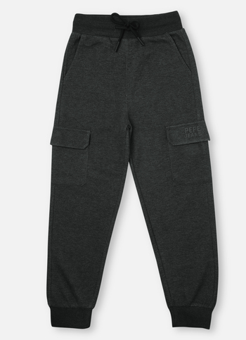 Boys Grey Ribbed Waist Joggers
