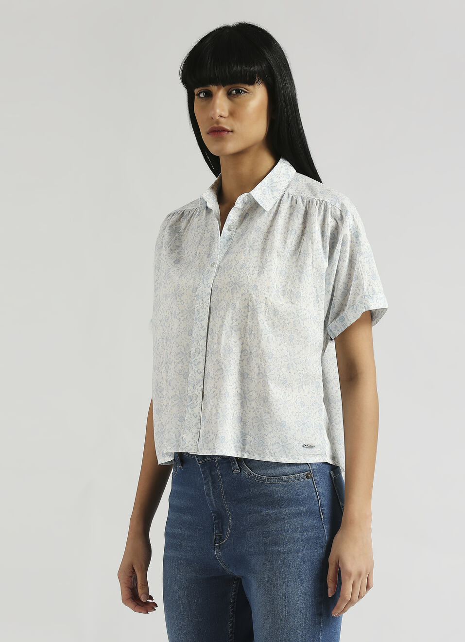 Blue All Over Print Extended Sleeve Shirt, , large image number 3