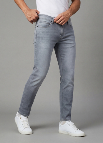 Men Grey Skinny Fit Ankle-length Powerflex Jeans