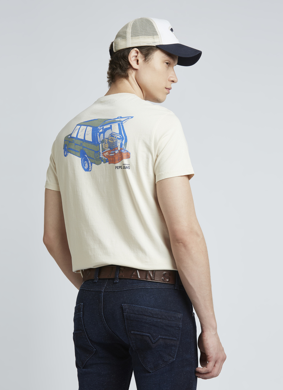 White Back Print Short Sleeve T-shirt, , large image number 0
