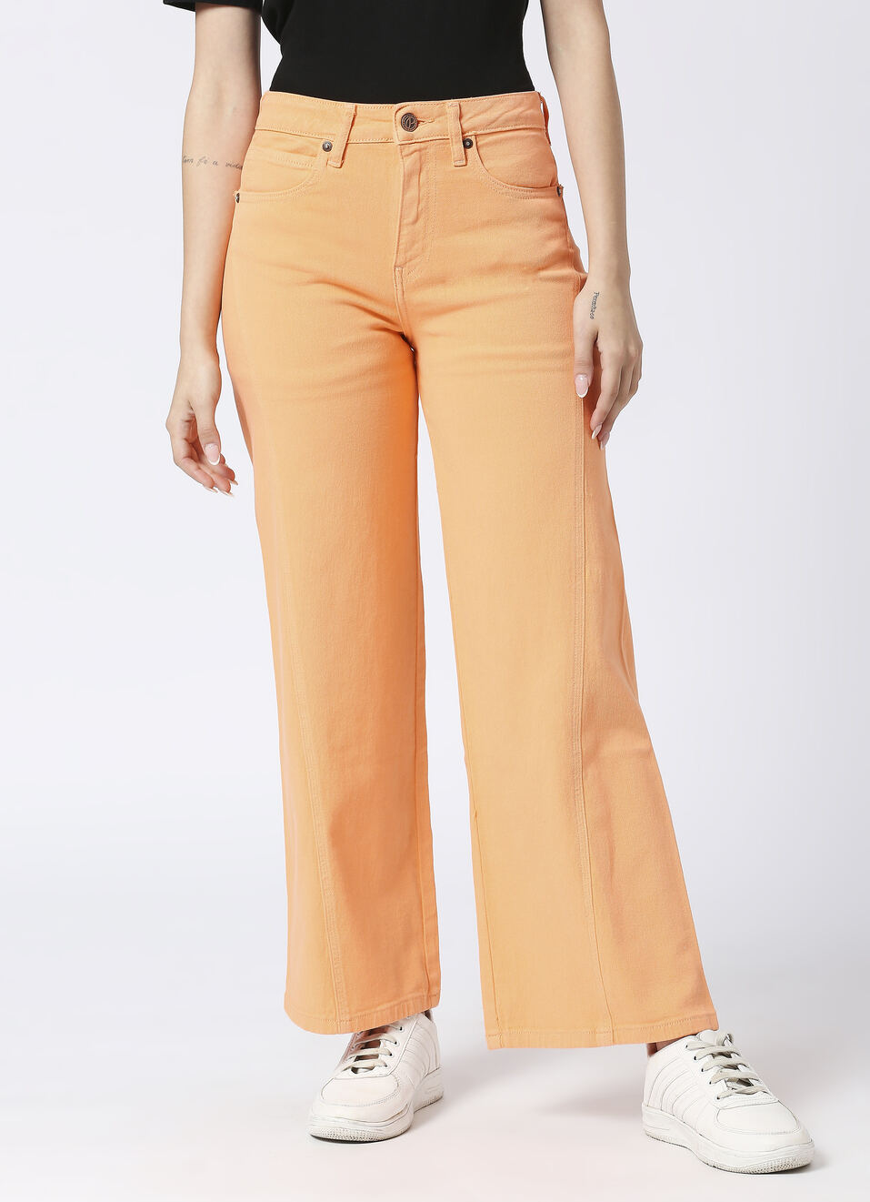 Wide Leg Loose Fit High Waist Jeans, , large image number 1