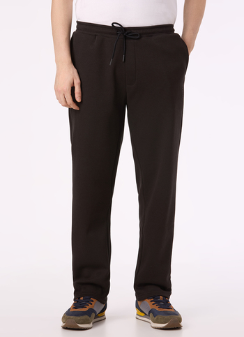 Men Black Mid Rise Straight Fit Sweatpant