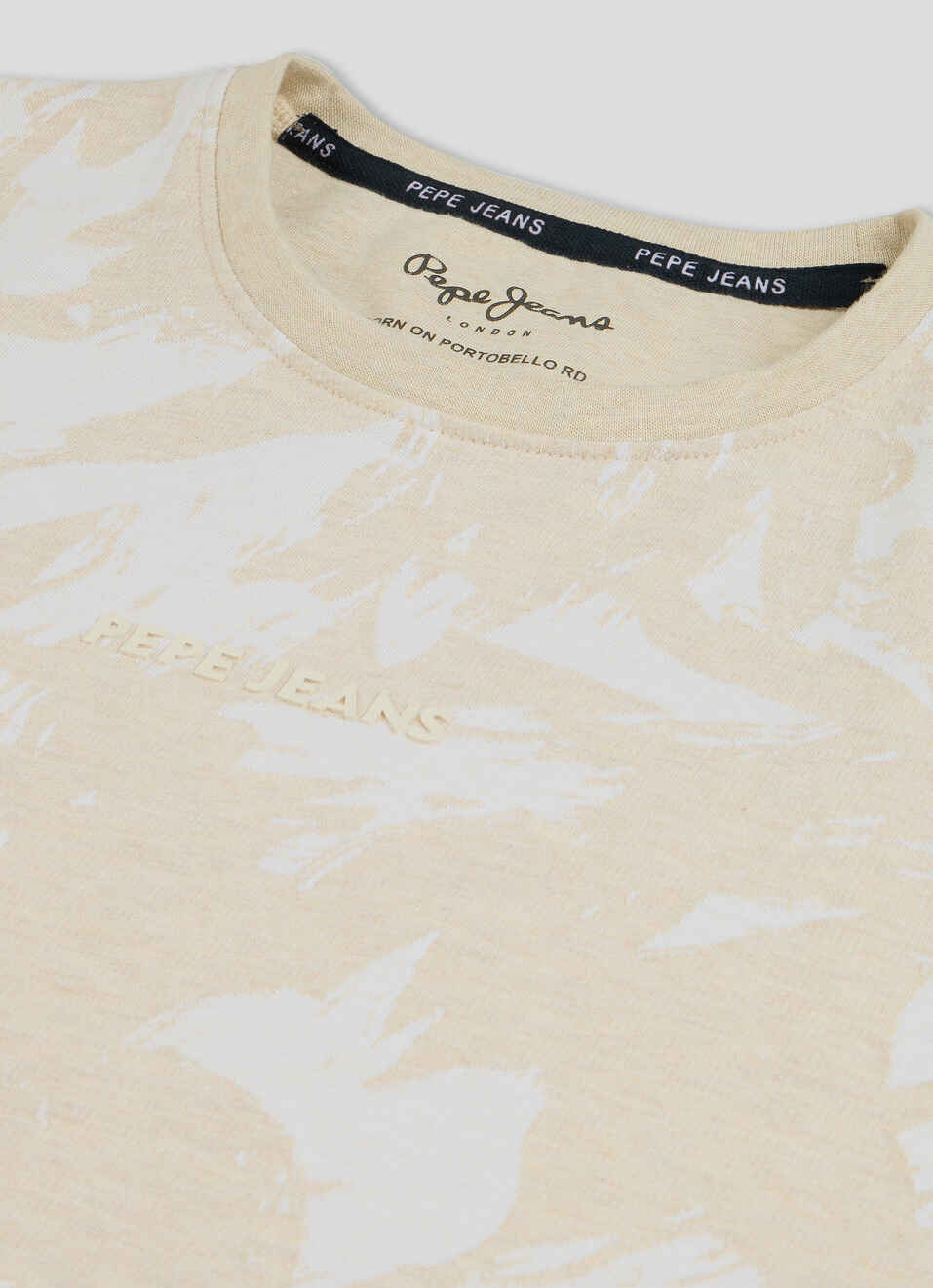 Men Ivory White Printed Slim Fit T-shirt, , large image number 7