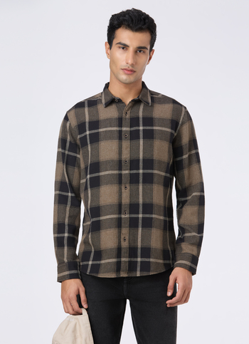 Men Black Check Full Sleeve Shirt