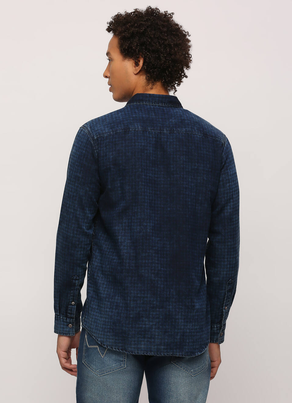 Indigo Checks Long Sleeve Shirt, , large image number 2