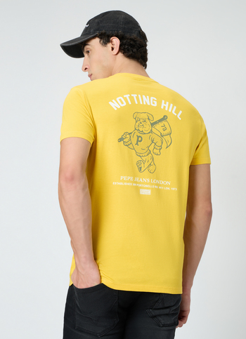 Men Yellow Graphic Slim Fit T-shirt