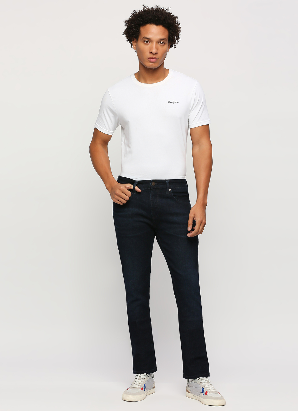 Vendie Dark Blue Mid Rise Straight Fit Jeans, , large image number 5