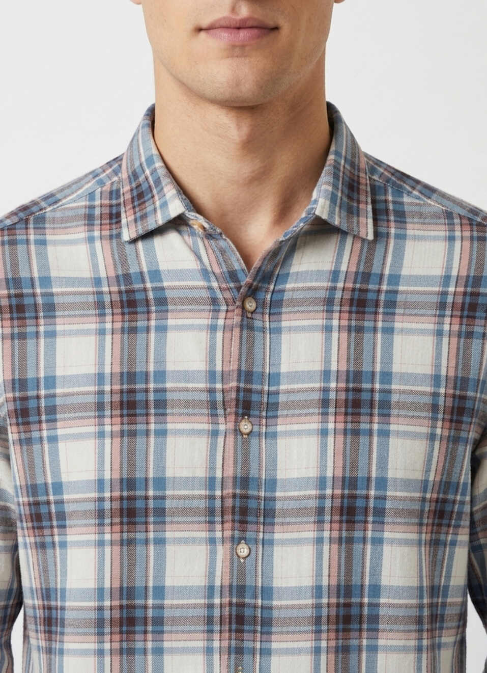 Men Blue Checked Long Sleeve Shirt, , large image number 4