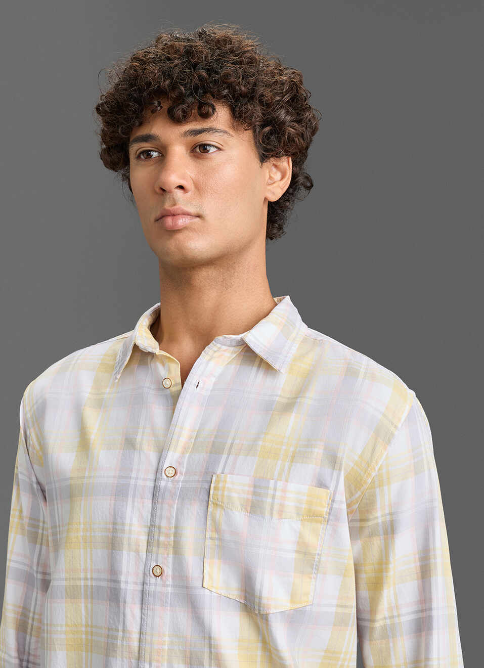 Men Yellow Checked Regular Fit Full Sleeve Casual Shirt, , large image number 4