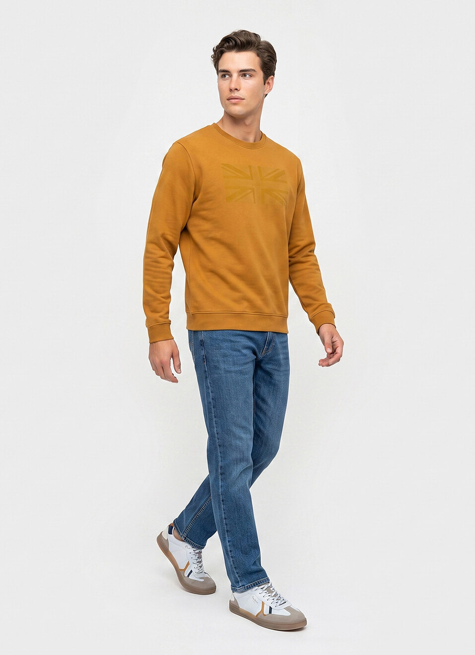 Men Brown Placement Print Full Sleeve Sweatshirt, , large image number 5