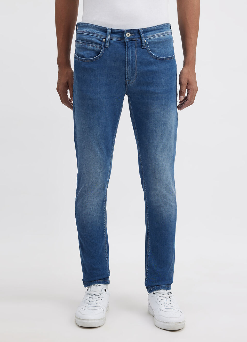 Men Blue Mid Rise Tapered Gymindigo Jogger Like Jeans, , large image number 2