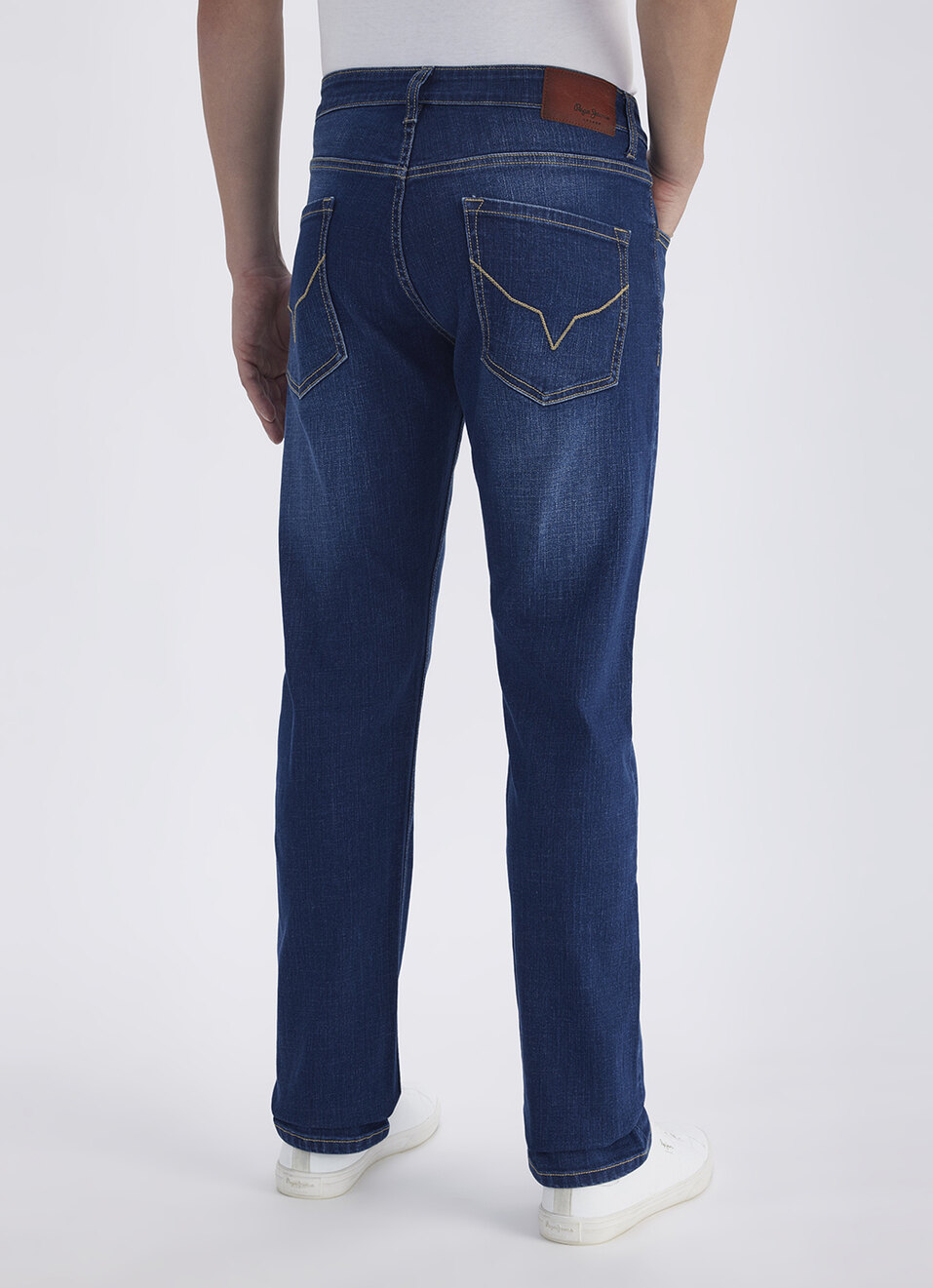 Men Blue Mid Rise Straight Jeans, , large image number 3