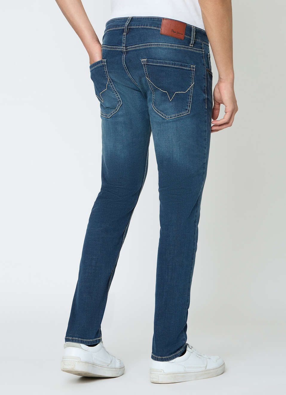 Men Green Slim Fit Stretchable Jeans, , large image number 3