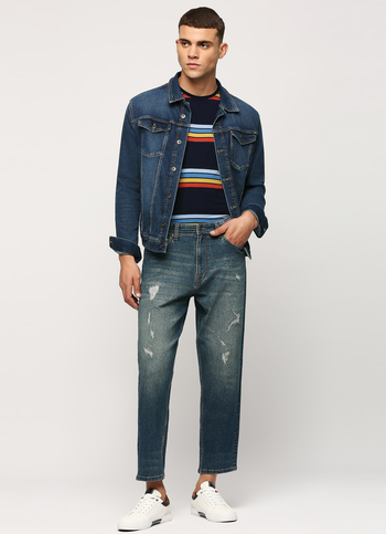 Tyler 90's Mid Rise Dark Blue Loose Fit Jeans