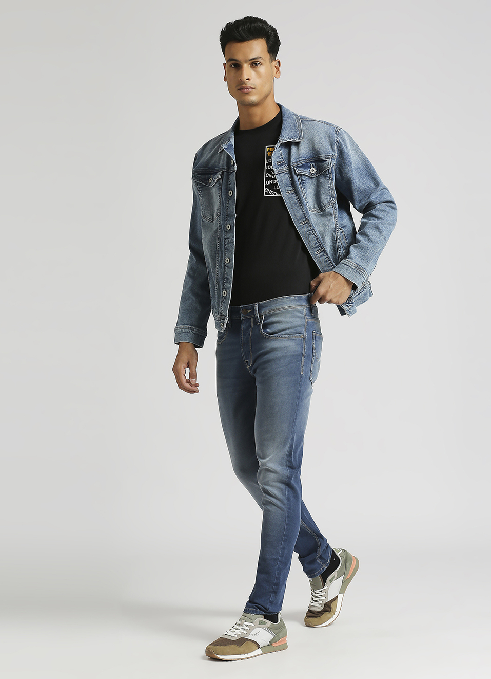 Chinox Light Blue Mid Rise Skinny Gymindigo Jeans, , large image number 1