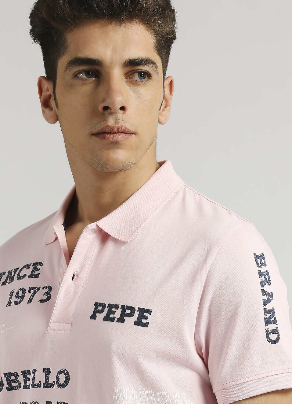 Pink Typographic Print Short Sleeve Polo, , large image number 4