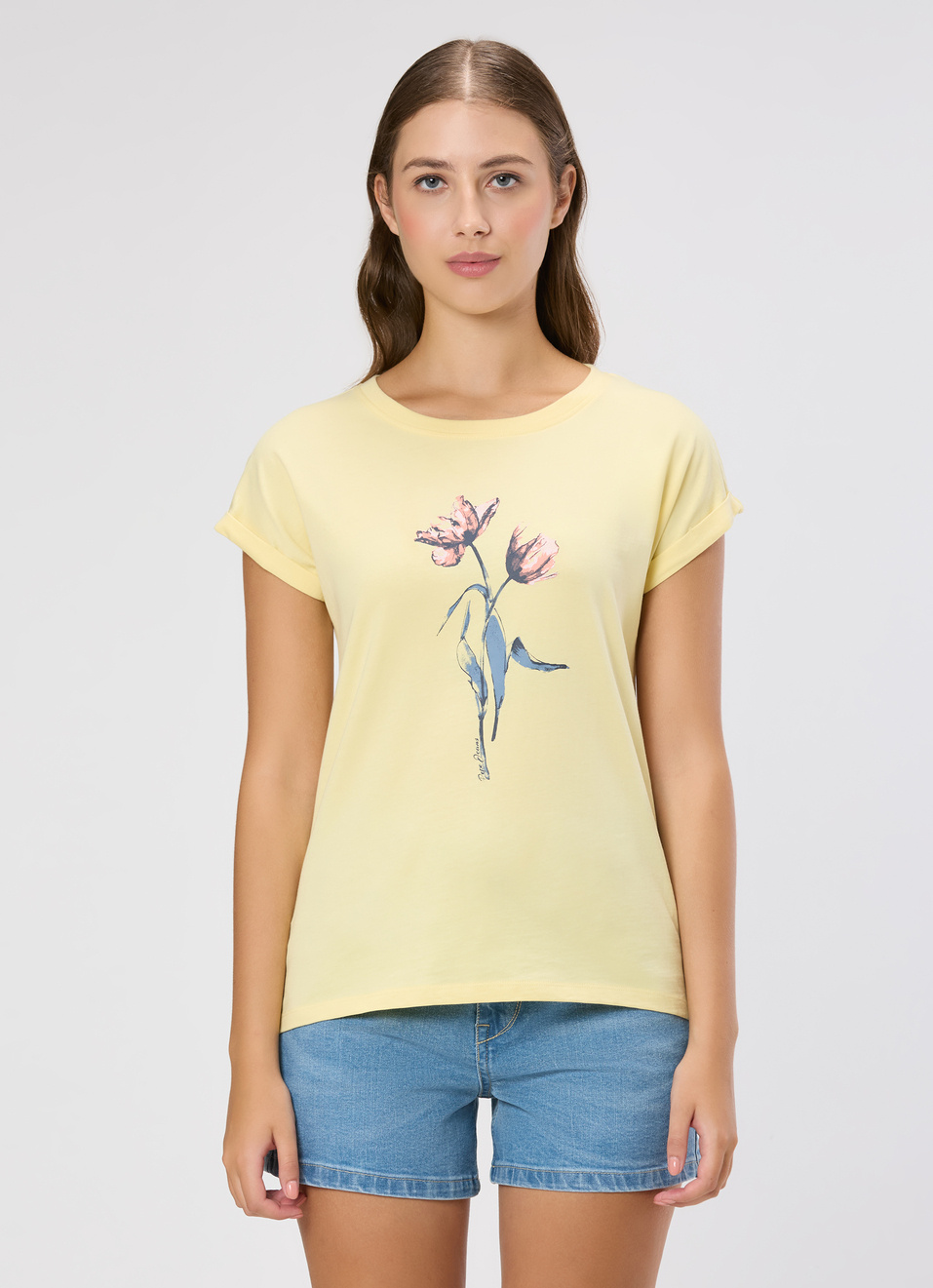 Women Yellow Graphic Print T-shirt, , large image number 1
