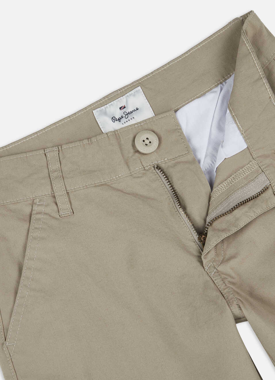 Boys Beige Mid Rise Stretch Shorts, , large image number 2