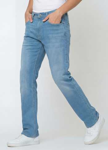 Men Blue Straight Fit Stretchable Jeans