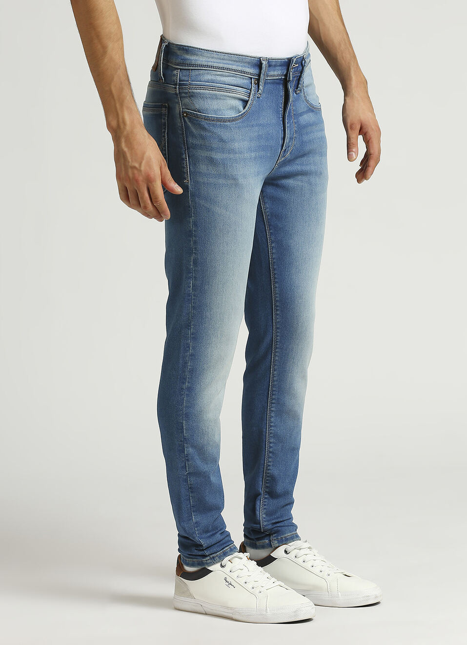 Chinox Blue Mid Rise Skinny Gymindigo Jeans, , large image number 6