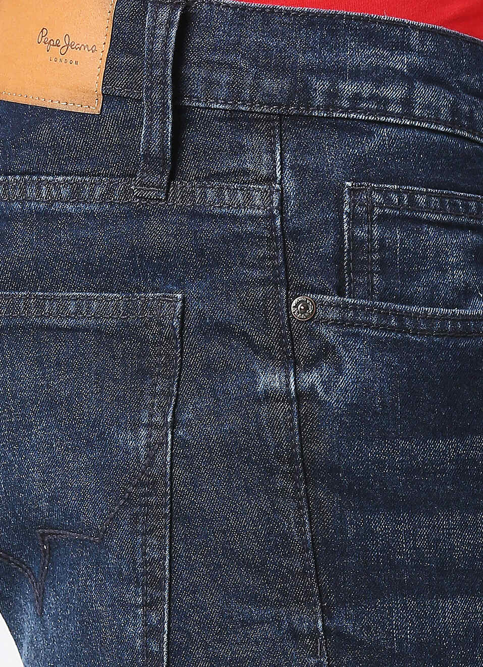 Vapour Dark Blue Mid Rise Slim Fit Jeans, , large image number 4