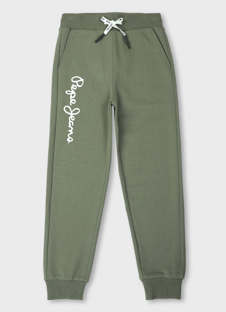 Boys Green Ribbed Waist Knit Joggers, , large image number 0